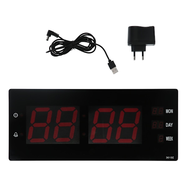 Elektronisk Digital Vægur Natlys Temperatur Kalender Ur til Hjem Kontor 100‑240V