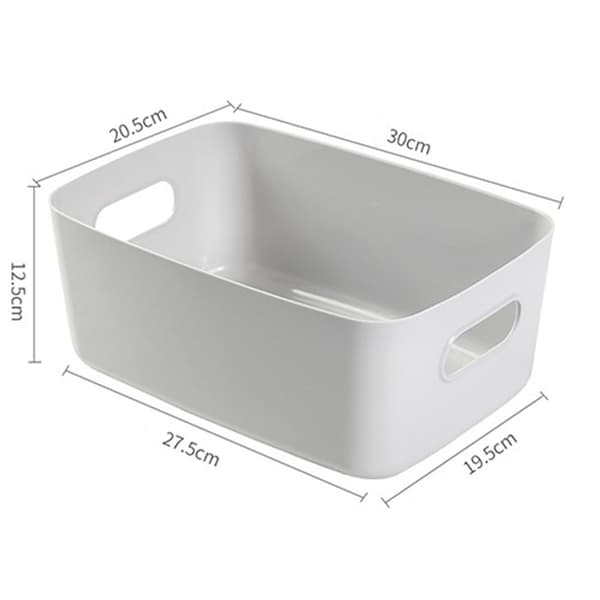 Desktop Storage Basket PP Cosmetic Storage Box Desktop Organizer with Handle for Household Large Grey