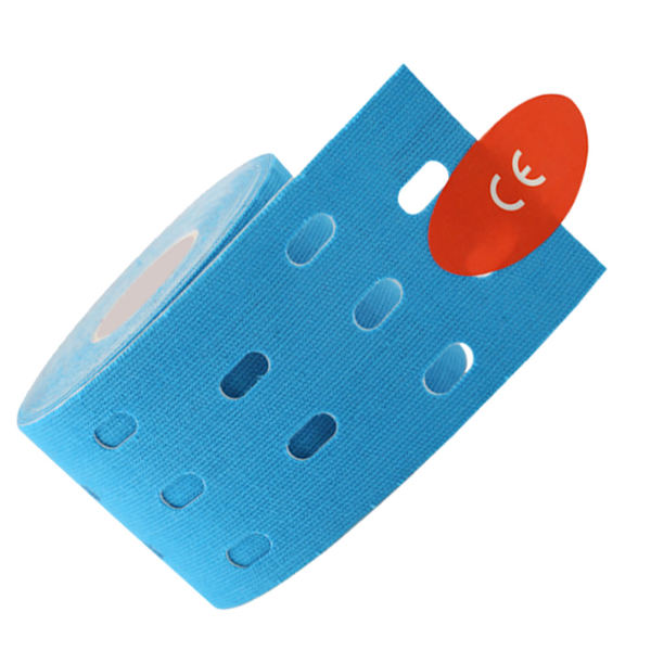 5cm*5m Perforeret Elastisk Klæbende Sportstape Muskel Taping Strapping Bandage Sort