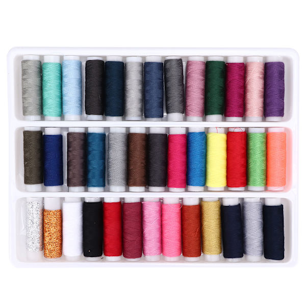 39 st DIY hushållssymaskin färgglad polyestertråd kit kläder sömnad tillbehör tillbehör