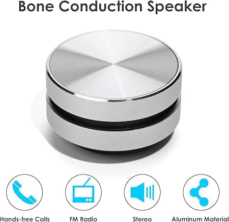 Bone Conduction Speaker, True Wireless Speaker, Mini Portable Stereo Creative Speaker, Silver