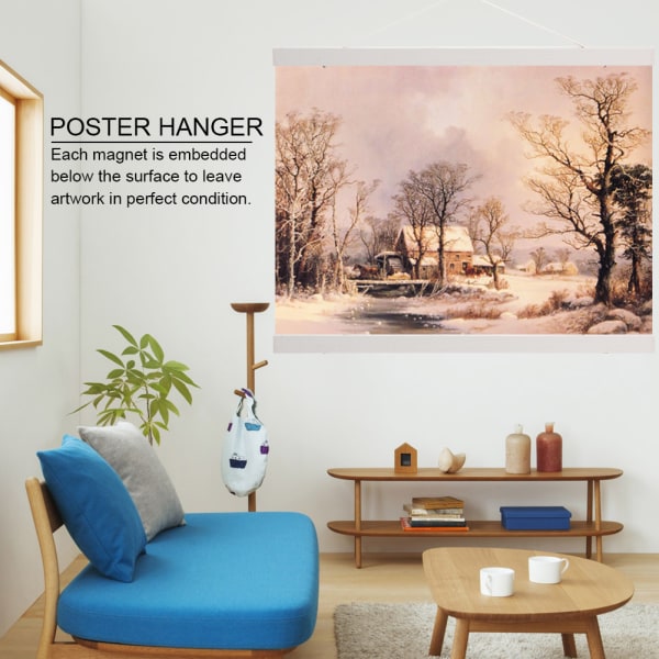 Moderne Magnetisk Sagflis Fotobilde Ramme DIY Poster Rull Trykk Kunstverk Henger (30cm)