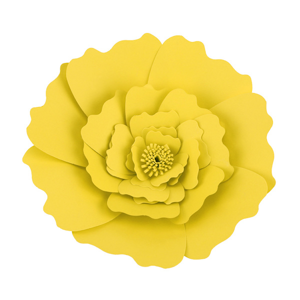 DIY Vacker Dekoration av Silkespapper Blommor för Födelsedag Bröllopsfest Gul