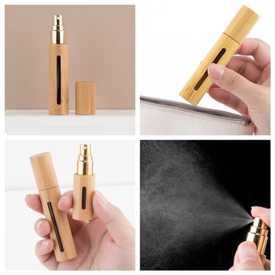 2 stk. - tomme bambus sprayflasker - mini parfumeflasker - duftflasker - med glasindvendig - til makeup, lotioner og parfumer - 97×19.5mm