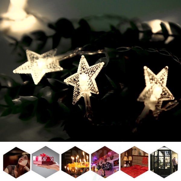 2.5m 20 LED Heart Fairy String Light for Bedroom Lawn Landscape Garden Home Holiday Warmwhite