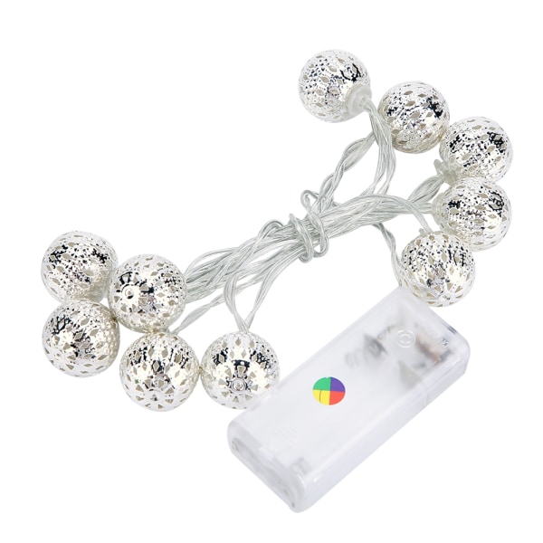 1,2 m 10 LED Kugle Fairy String Lys til Soveværelse Græslandskab Have Hjem Ferie Koldhvid