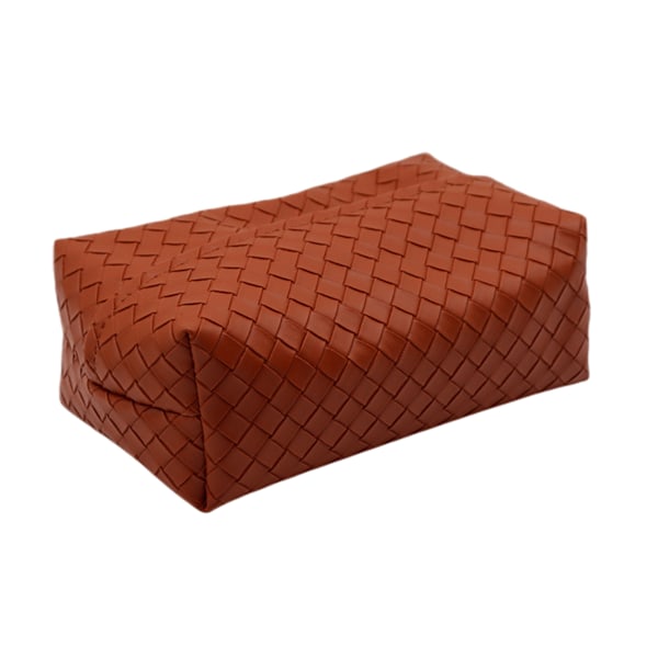 Rektangulär kubformad vävnadslådehållare i konstläder, vävd ansiktslådehållare, bricka, organiserare för hem, bordsskiva, kontor, bil, badrum, dekorativ