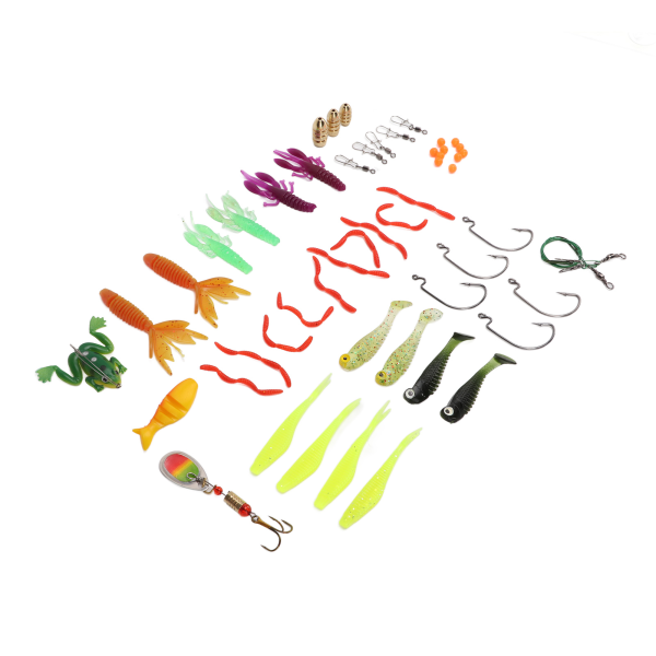 52Pcs/set Metal Fishing Lure Bait Set Crankbait Connector Jig Hooks Fishing Gear Lures Kit