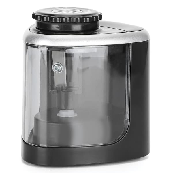Electric Automatic Pencil Sharpener, Black, with Replaceable Blade Holder, Student Supplies for Desk