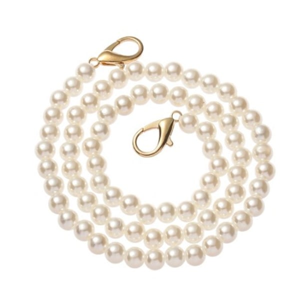 Perle Taskekæde Slidstærk DIY Perle Bead Taskekæde til Håndtaske Kæder Tilbehør 70cm / 27.6in Hvid