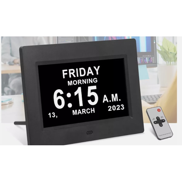 Digital väckarklocka med datumkalender för minnesförlust, demens, äldre påminnelse