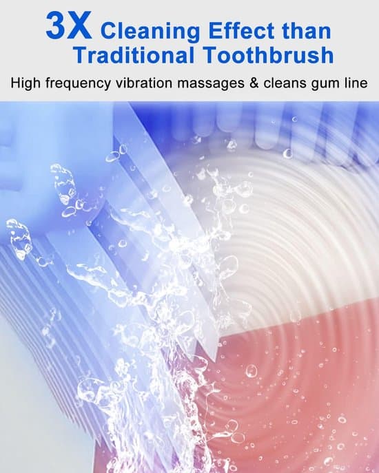 Smart toothbrush, U-shaped automatic electric toothbrush, teeth whitening/cleaning, UV and blue light.