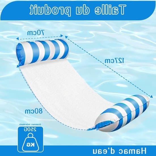 2-piece Inflatable Pool Mattress, 4-in-1 Swim Mat, Floating Hammock and Pool Accessory for Relaxation and Fun