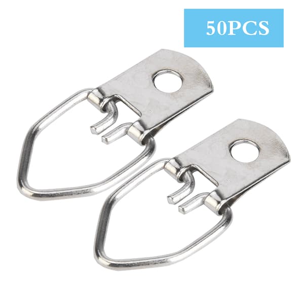 50-pack Iron Picture Frame Hangers Photo Wall Mounting Hooks Art Display Hardware 22-53mm
