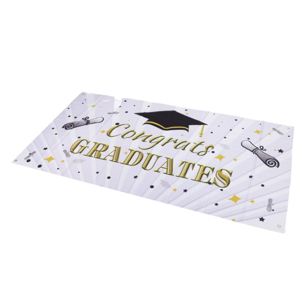 Graduation Banner Ca 71x38in slitstarkt polyestertyg blekfritt färg 4 öljetter Grattis Grad banner för examen
