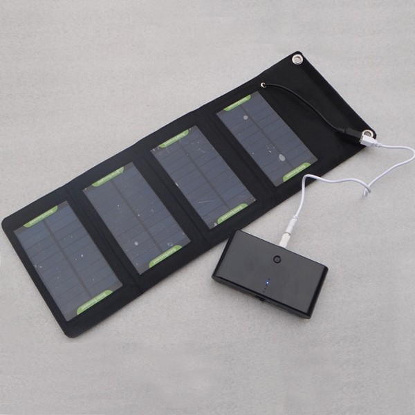 7W Bärbar Vikbar Intelligent Solpanel Laddningsplatta för Laddare Mobiltelefon Power Bank