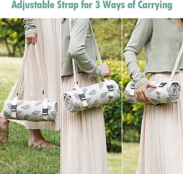This Washable Picnic Blanket is for Camping - Emergencies - & as a Picnic Basket - It Comes with a Waterproof Lining & Shoulder Straps