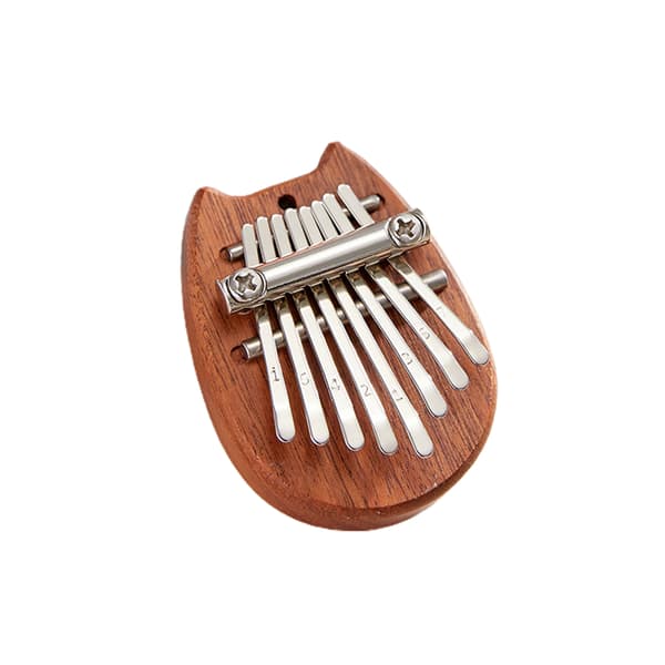 Compact 8-key Metal-Wood Thumb Piano, Engraved Notes 1-3, Durable Small Kalimba, 7x5cm Gift, 1-piece Set