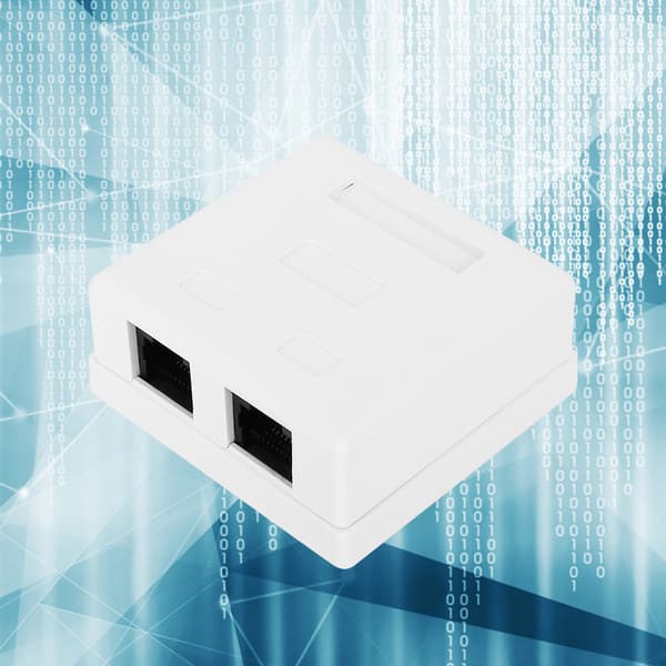 RJ45-8P8C Cat 6 Dual Port Network Connector Surface Mount Desktop Information Junction Box