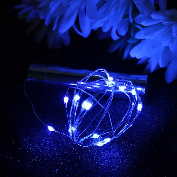 15 LED Lysstreng Vinprop Lygter DIY Hjem Bryllup Fest Dekoration 140cm Blå