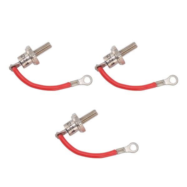12V 25A ZX25 Generator Diode Kit, 3pcs Portable Diesel Rectifier Replacement, Red Cable Positive, Small Engine Parts