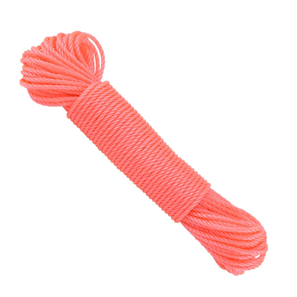 20m Nylon Reb/Line/Snøre Tøjline Have Camping Udendørs (Pink)