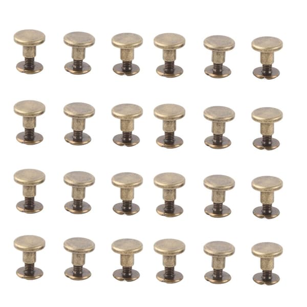 Screws, Nuts, Nails, and Flat Head Rivets in Copper Brass - 20 Pcs (6.5mm)