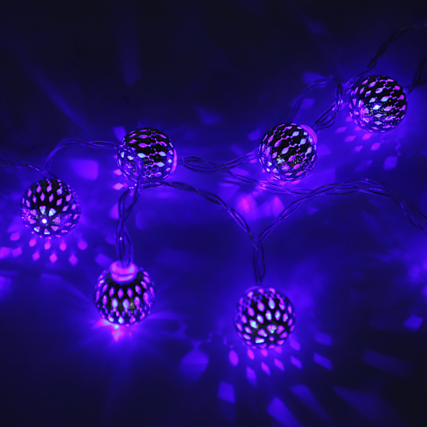 1,2 m 10 LED Kugleformet Feelysslynge til Soveværelse, Græs, Landskab, Have, Hjem, Ferie - Blå