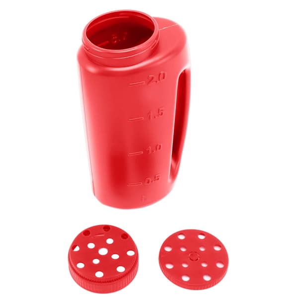 Red Handheld Spreader for Grass Seed, Fertilizer, Salt & Seeding Tool