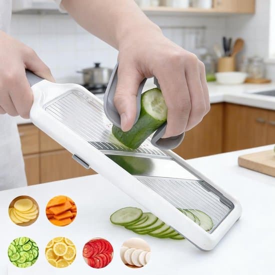 Adjustable Vegetable Slicer with Finger Guard, 3 Cutting Thicknesses for Onions, Tomatoes, and More in the Kitchen