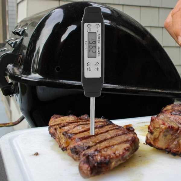 1 stk Instant Lesing Digitalt Mattermometer Kjøkken Matlaging BBQ Kjøtt Sonde (Svart)