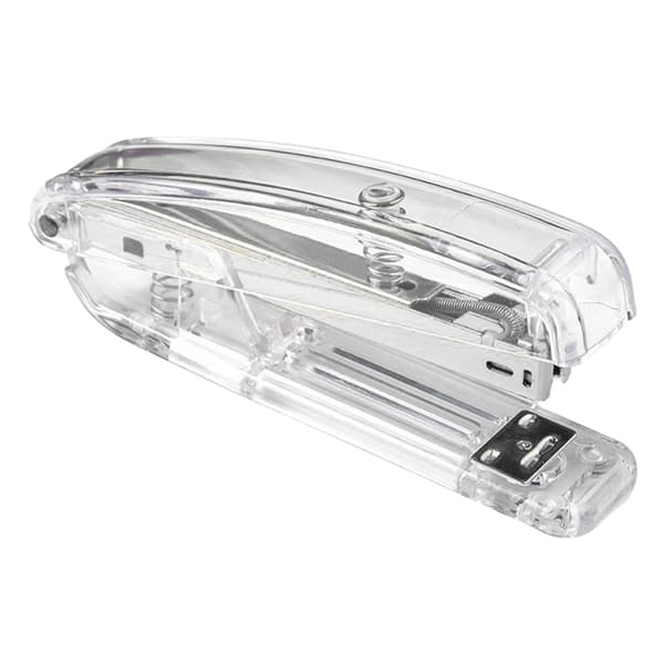 Silver Handheld Stapler, Ergonomic Grip, Easy Stapling, Acrylic Metal Office School Supplies, Minimalist Design