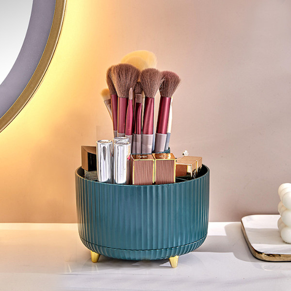 360 Graders Makeupbørsteholder Organizer Stor Kapacitet Kosmetikbørste Opbevaringsboks til Kommode Børste Display Spand med 5 Rum