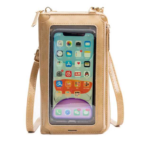 Liten crossbody-mobilväska för kvinnor, miniväska med axelrem