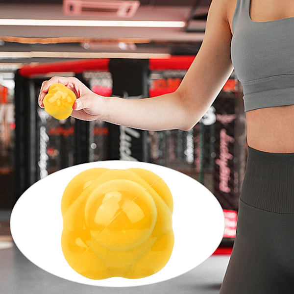 Silikon Hexagon Agility Reaktionshastighetsboll Fitness Träningsleksaker för Nybörjare (Gul)