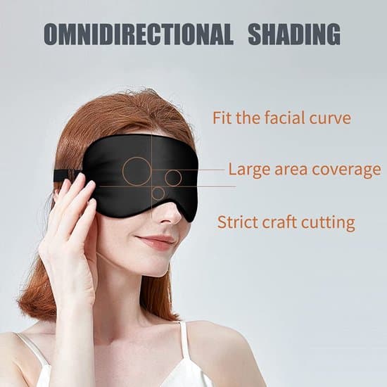Adjustable Silk Sleep Mask, 100% Mulberry Silk, Unisex, Two-Pack, Black + Black.