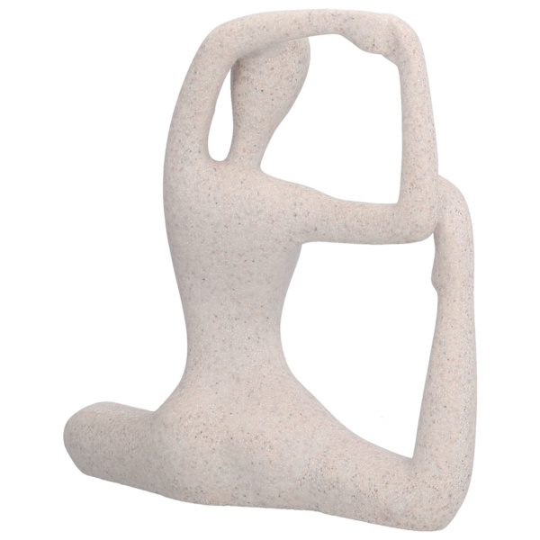 Yoga Pose Statue Nordisk Sandsten Resin Yoga Pose Figurer Samleobjekt Dekoration Gave til Hjem Kontor Dekoration