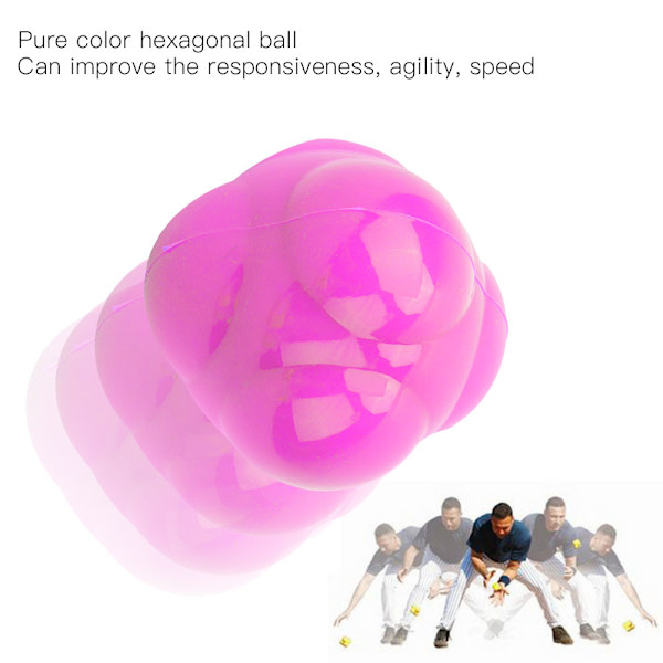 Silikon Hexagon Agility Reaktion Hastighetsboll Fitness Träningsleksaker för Nybörjare (Rosa)
