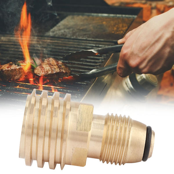 Adapter för påfyllning av gasoltank i mässing för BBQ-grill, gasolpropan