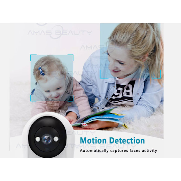 Babyvakt PTZ WiFi Kamera Inomhus CCTV äldre 2-vägs Videosamtal Röstassistent