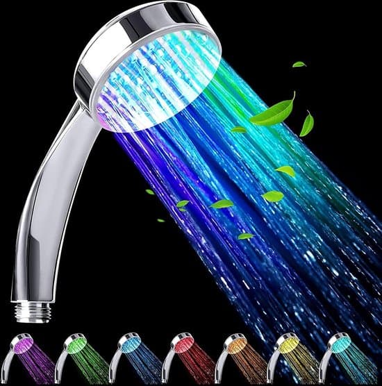 LED Håndbruser - Belyst Brusehoved - Enkeltpakke - Forkromet - Universal