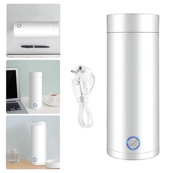 White Small Portable Mini Travel Heating Kettle