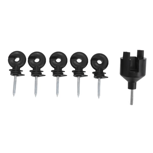 50-pack Electric Fence Insulators, Screw-in Ring Post Insulators for Wooden Posts with Socket Wrench Tool