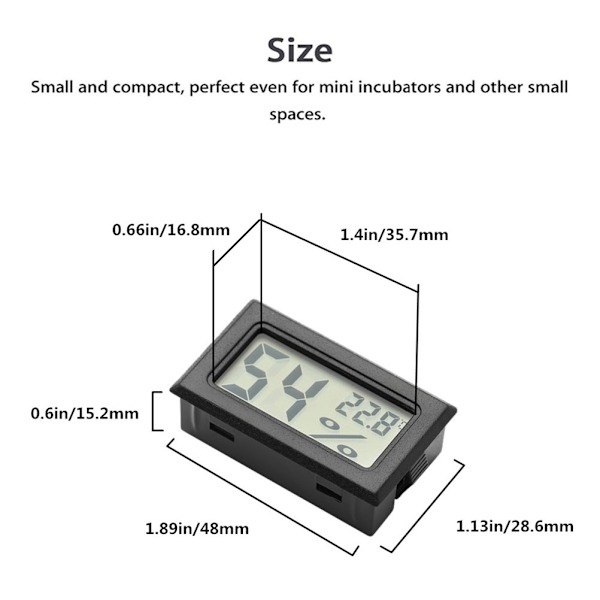 Digital Termometer Hygrometer Mini Temperatur Luftfugtighedsmåler LCD Indendørs Termometer