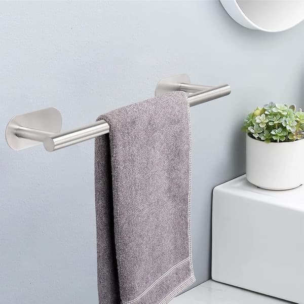 Selvklebende håndkleholder i rustfritt stål, 40 x 8 x 4,5 cm (sølv)