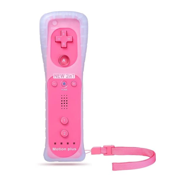 Håndkontrol kompatibel med Nintendo Wii - Motion Plus - Pink White