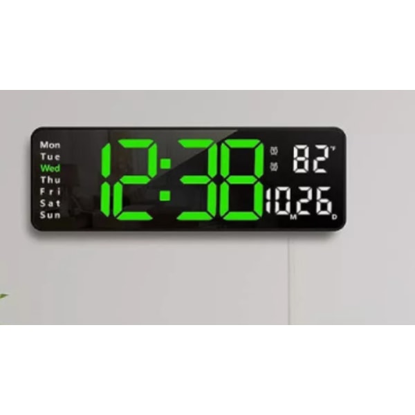 13\" Stor Digital Väggklocka med Fjärrkontroll, Stor Display LED Väggklocka Timer