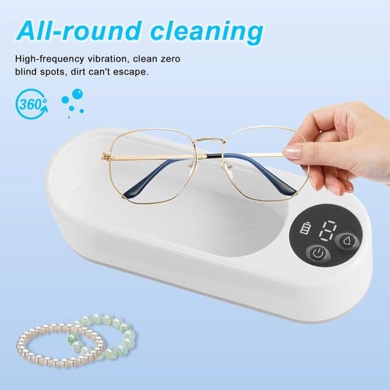 Professional Ultrasonic Cleaner, Dual Mode Timer, Portable Holder