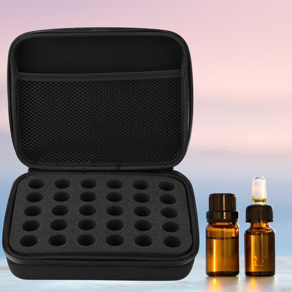 Essential Oil Case, Hard Essential Oil Case, Suitable for 5ml Bottles (Black)