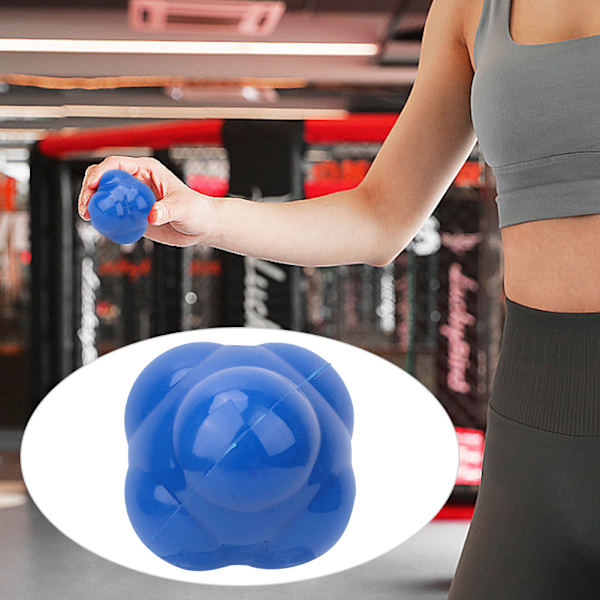 Silikon Hexagon Agility Reaktionshastighetsboll Fitness Träningsleksaker för Nybörjare (Blå)